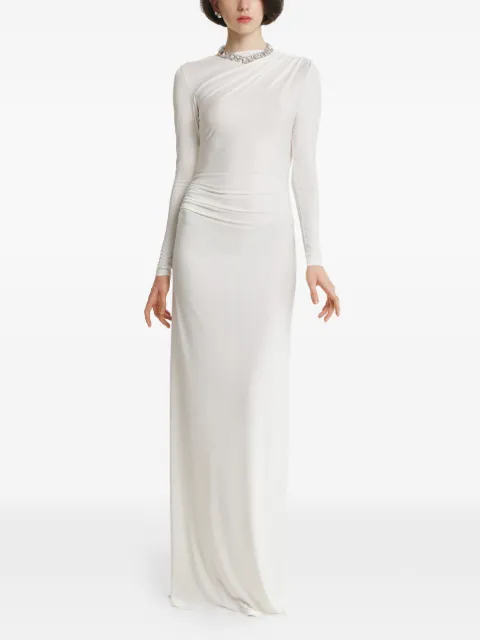 2310 STUDIO ruched open-back maxi dress White FF67