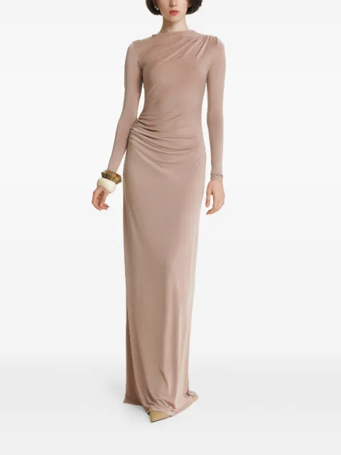 2310 STUDIO ruched open-back maxi dress Neutrals FF67