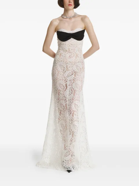 2310 STUDIO bow-detail lace dress White FF79