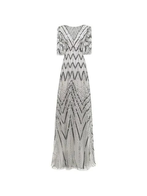 Gemy Maalouf sequin-embellished V-neck dress White EDPF241940LD