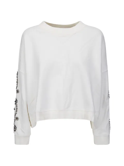 Htc Los Angeles stud-embellished paisley-pattern sweatshirt Neutrals 26SNCMG011P