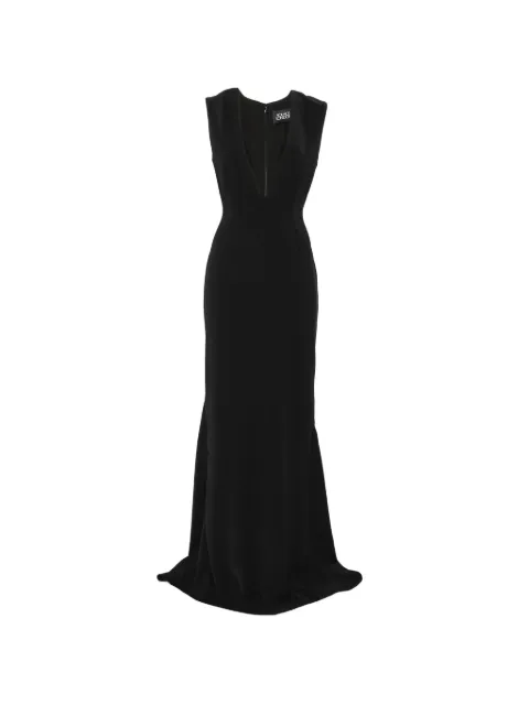 Solace London Althea plunging V-neck sleeveless maxi dress Black OS47005