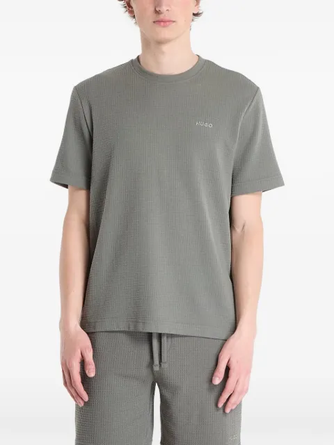 HUGO logo-print pajama T-shirt Green 50532011306