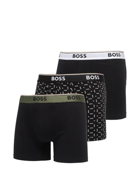 BOSS logo-waistband logo-print boxers (set of three) Black 50554438