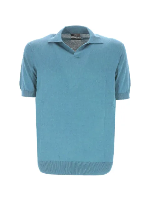 Hosio fine-knit collared T-shirt Blue IUS26100M3972