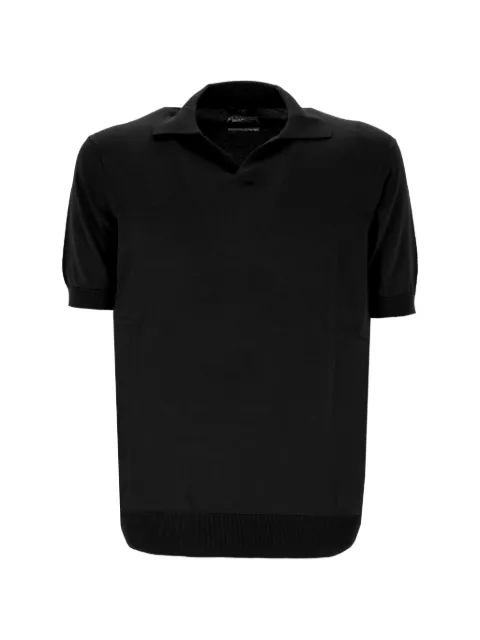 Hosio fine-knit collared T-shirt Black IUS26100M3901