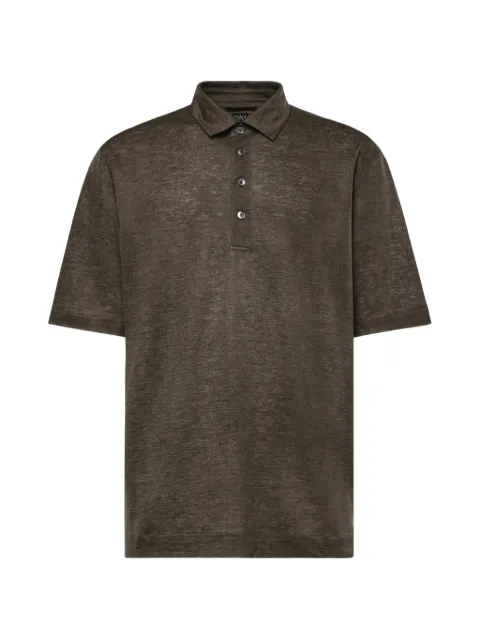 Zegna short-sleeve polo shirt Brown UH352A3H770252