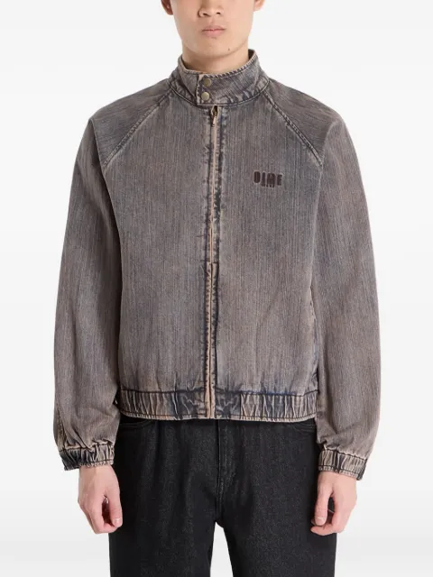 dime logo-embroidered high-neck denim jacket Grey DIMESP263BRW