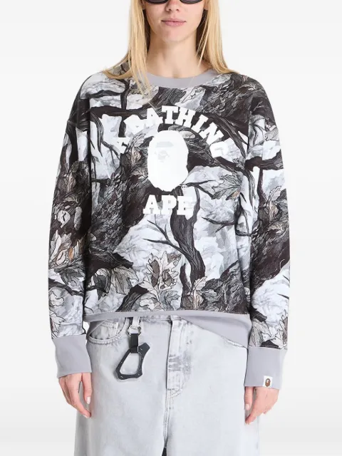 A BATHING APE® Tree Edge Camo College sweatshirt Black 001SWL801003MWHT