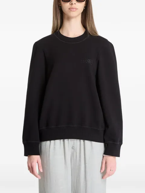 MM6 Maison Margiela logo-embroidered ribbed-trim sweatshirt Black S62GU0144M25014900