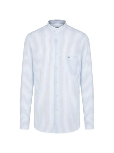 Stefano Ricci striped band-collar shirt Blue MC008151BX3126