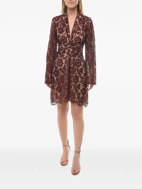 SUPER BLOND twist-detail lace mini dress Red SBSHORTLACEDRESS01