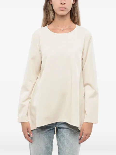 OBLÒ UNIQUE oversized asymmetric blouse Neutrals C135T12760