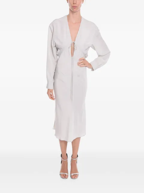 SUPER BLOND cut-out long-sleeve midi dress Grey GREBSEHGRIGIO