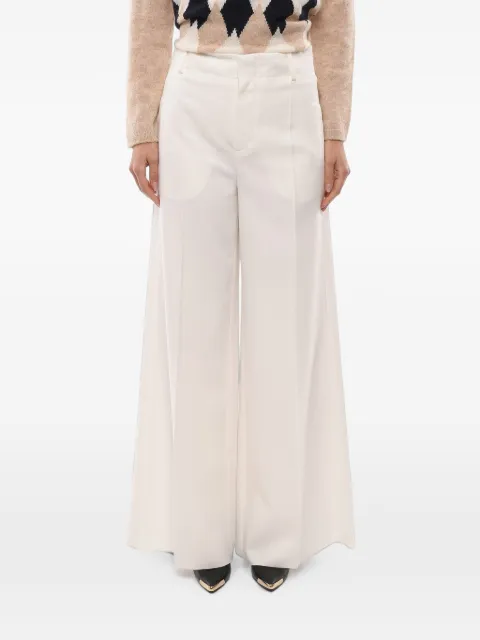 SUPER BLOND high-waist flat-front palazzo pants White TROUSERSCBIANCO
