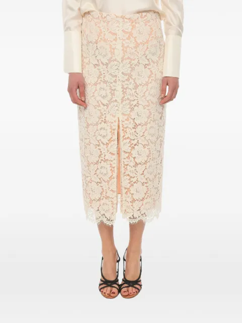 SUPER BLOND lace front-slit maxi skirt White SBLONGLACESKIRT15