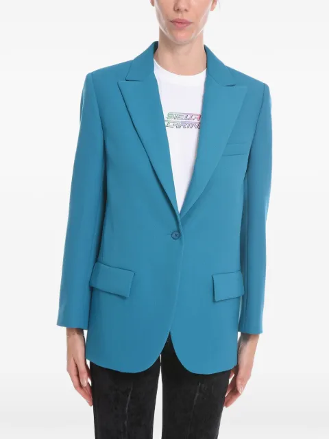 SUPER BLOND peak-lapel single-breasted blazer Blue JKTUHCTESPETROLIO