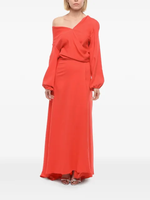 SUPER BLOND belted wrap maxi party dress Red SBVBDRESS2