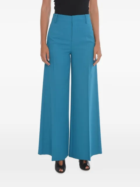 SUPER BLOND pleated palazzo pants Blue TROUSERSCPETROLIO