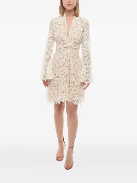 SUPER BLOND lace V-neck dress Neutrals SBSHORTLACEDRESS03