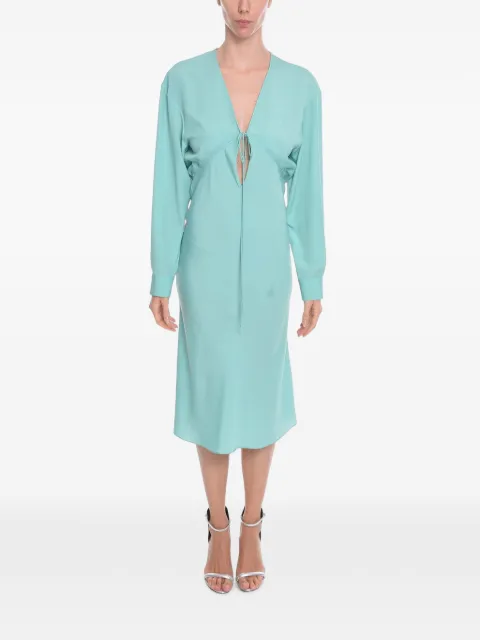 SUPER BLOND cut-out long-sleeve midi dress Green GREBSEH18