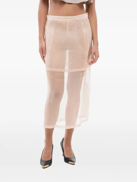 SUPER BLOND sheer layered silk midi skirt Pink SKIRTTTEX20