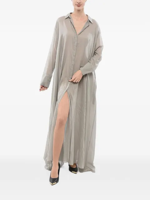 SUPER BLOND flared chemisier maxi dress Grey DRESSJCOGRIGIO