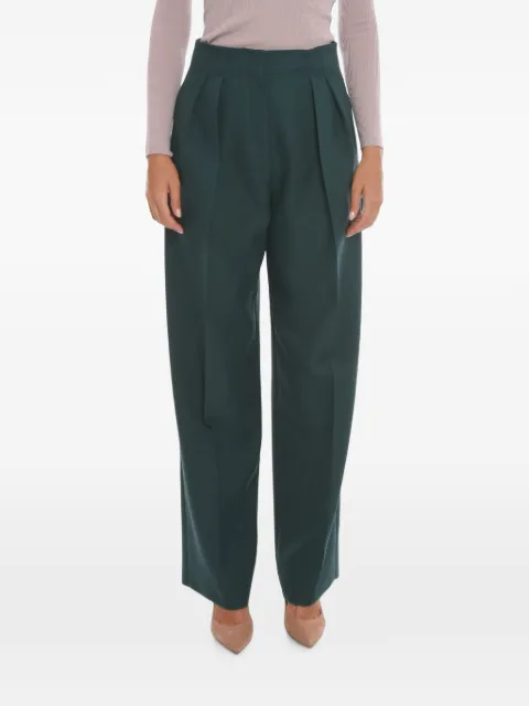 SUPER BLOND pleated wide-leg trousers Green TROUSERSFVERDE