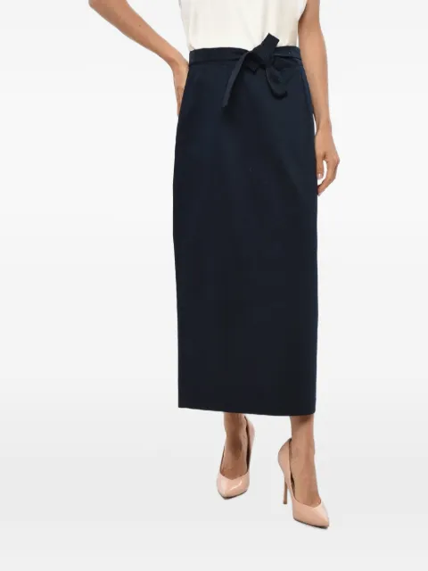 SUPER BLOND belted midi high-waisted skirt Blue SKIRTTBLU