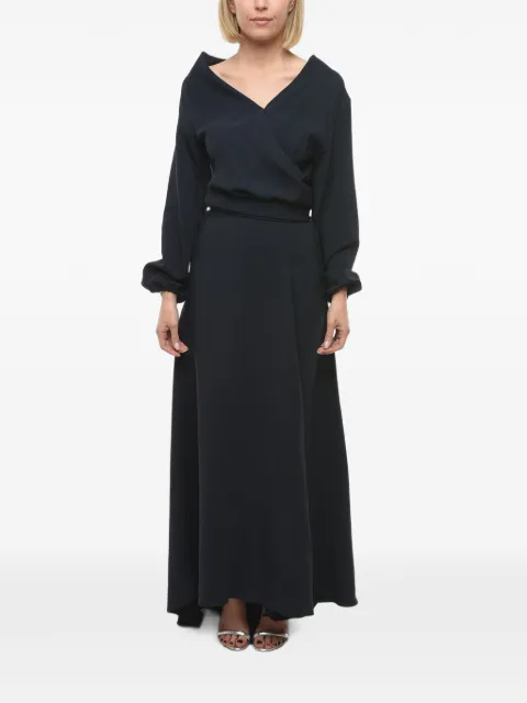 SUPER BLOND belted wrap maxi dress Blue SBVBDRESS22
