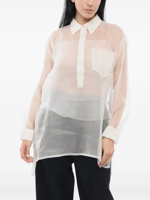 SUPER BLOND sheer silk blouse White SHIRTVTANKTOPCOL23