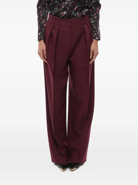 SUPER BLOND pleated wide-leg trousers Red TROUSERSFBORDEAUX