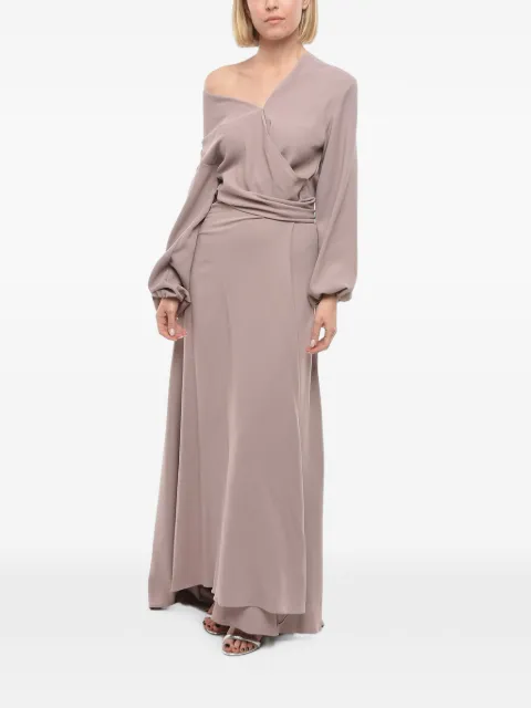 SUPER BLOND maxi belted wrap dress Neutrals SBVBDRESS8