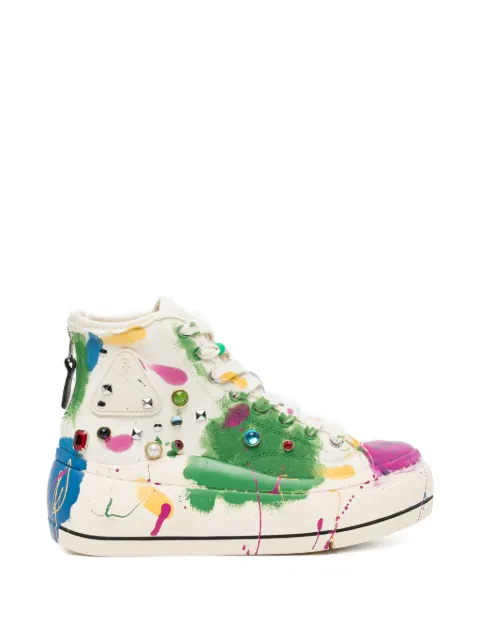 R13 paint-splatter stud-embellished trainers Neutrals R13S5029