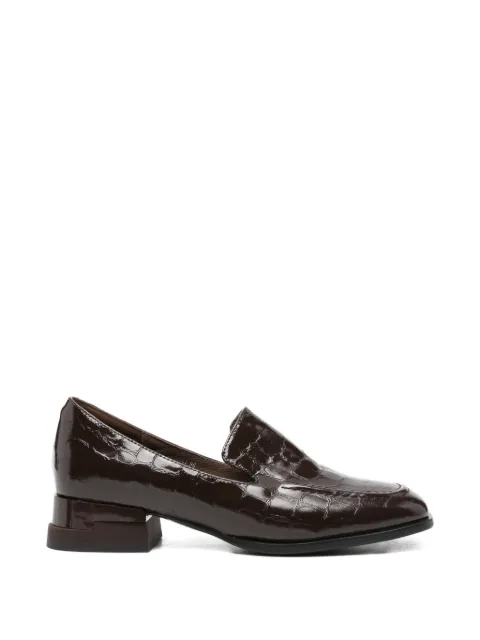 LINDA BAUMANN crocodile-embossed leather loafers Brown 658526112BRW