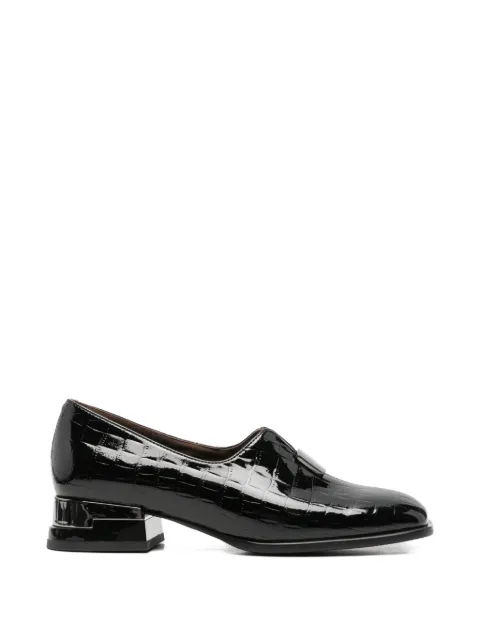 LINDA BAUMANN croc-effect buckle-detail loafers Black 658526110