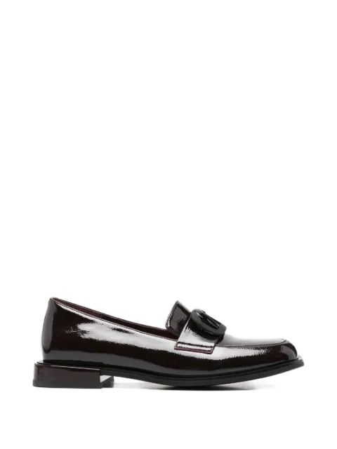 LINDA BAUMANN patent-finish buckle-detail loafers Red 658526137