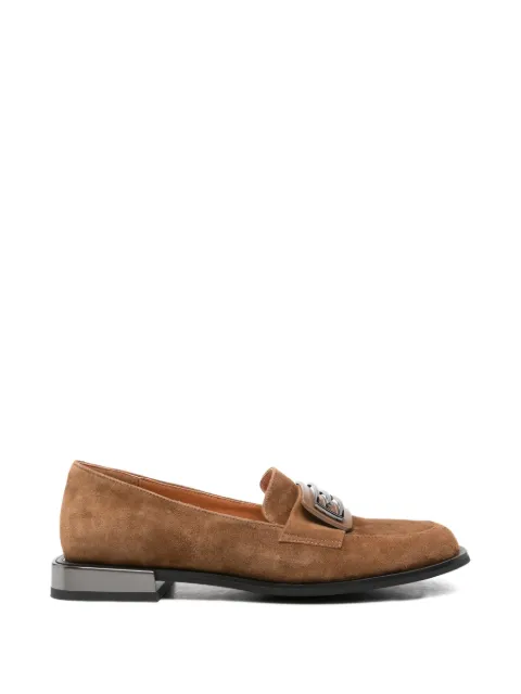 LINDA BAUMANN buckle-detail suede loafers Brown 658526137BRW
