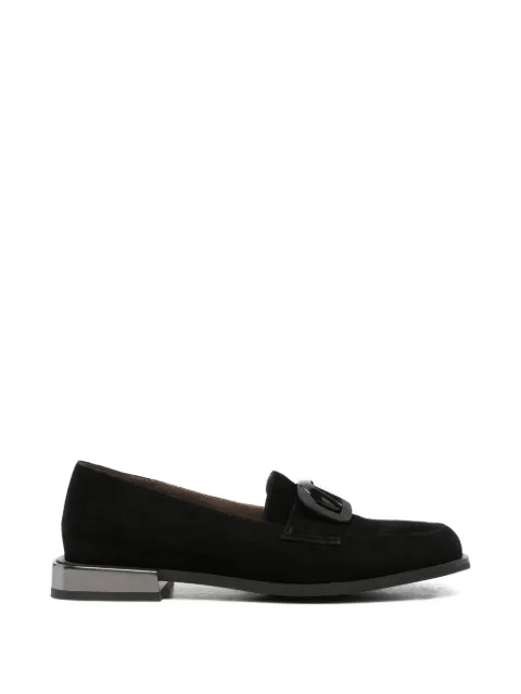 LINDA BAUMANN square-toe suede loafers Black 658526137BLK