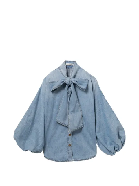 ZIMMERMANN bow-detail balloon-sleeve shirt Blue ZMMTP8401TSXRBLL001
