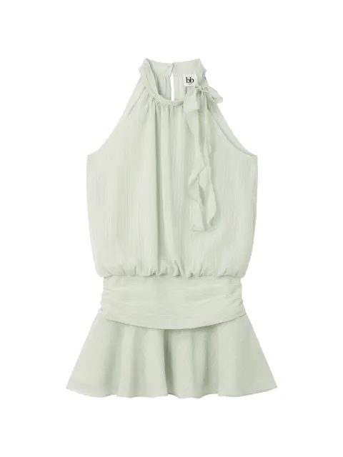 b+ab ruffled-trim pinstriped mini dress Green 6U186AS