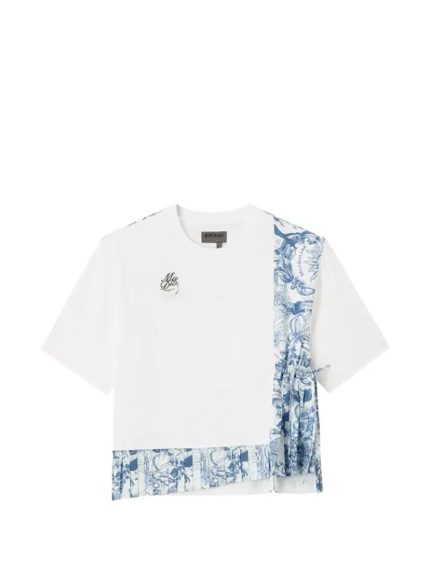 Musium Div. pleated-hem T-shirt White MMUTEW01253X