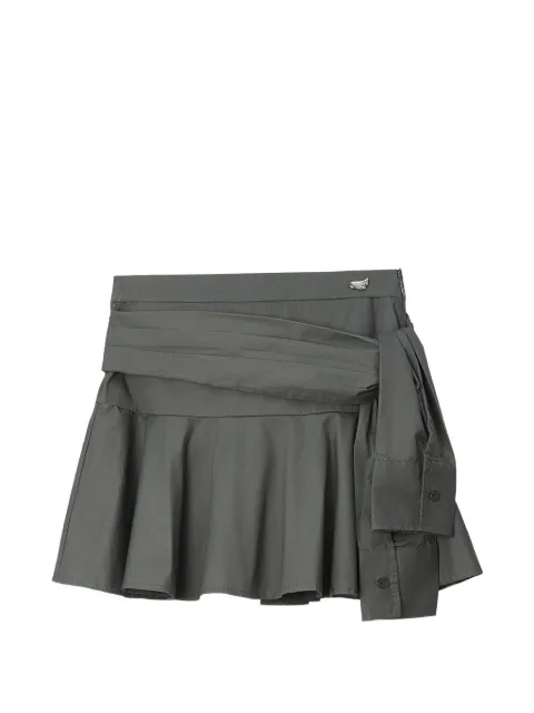 Mini Cream tie-waist pleated skirt Grey 6SM114A