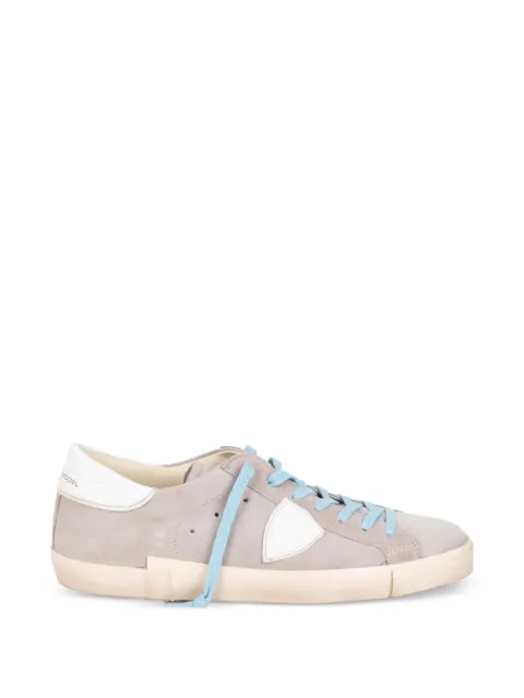 Philippe Model Paris logo-patch suede sneakers Grey PRSXLOWPRLUXS18