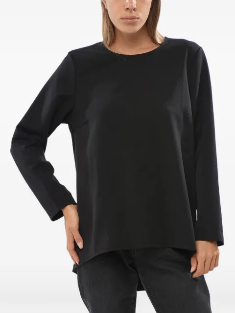 OBLÒ UNIQUE asymmetric oversized blouse Black C135T12705