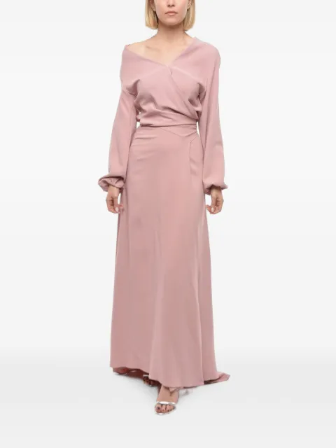 SUPER BLOND belted wrap maxi dress Pink SBVBDRESS18