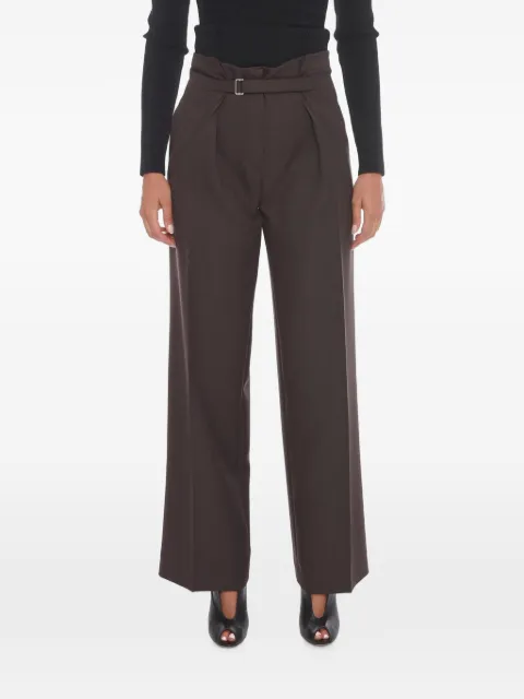 SUPER BLOND pleated wide-leg trousers Brown TROUSERAMARRONE