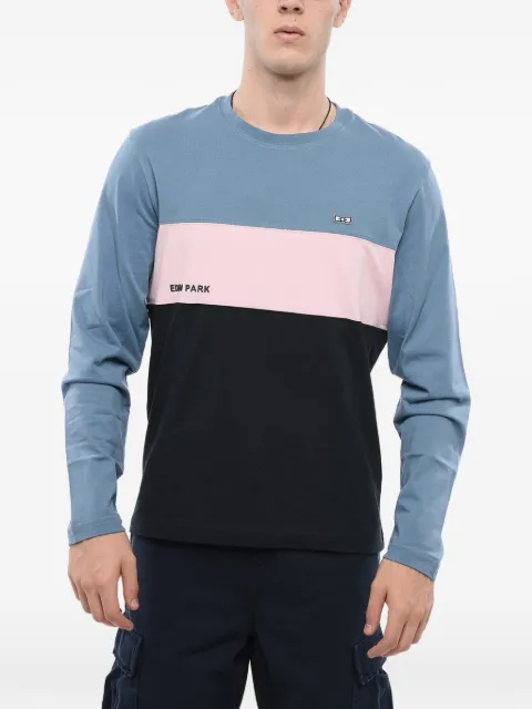 Eden Park logo-print colour-block T-shirt Blue H24MAITL0011BLM38