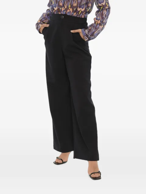 OBLÒ UNIQUE one-pleat wide-leg trousers Black IP038T11404