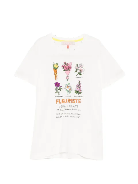 Mira Mikati Slub embroidered slub T-shirt White SS26TEE004C